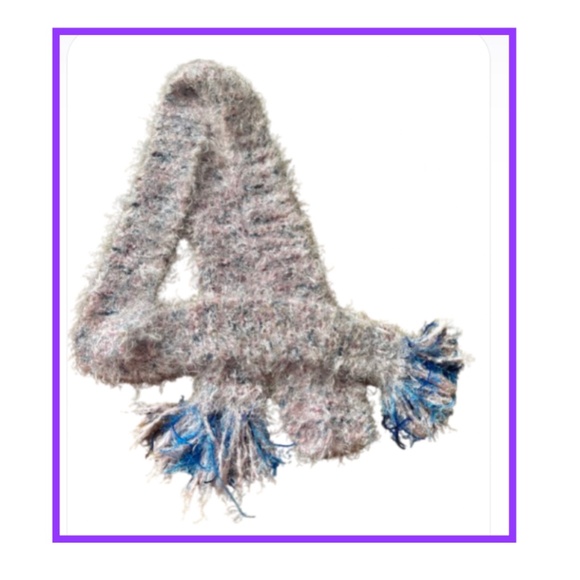 Hand Crafted Accessories - Hand-crafted eyelash yarn scarf extra long PURCHASED IN CARMEL, CALIFORNIA